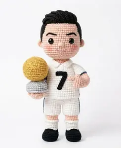 [CR7- Ballon d'Or] Handmade Amigurumi Soccer Player Doll – CR7-Inspired Crochet Plush | Personalized Football Gift for Fans