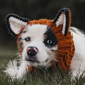 Cartoon Pet Hat Dinosaur Fox Brown Bear All-Season Windproof Warm Soft Stretchy Hand Wash Only for Christmas Halloween Fits Small Medium Large Dogs Cats Durable Pet Wear