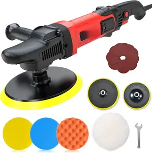 6/7 inch Buffer Polisher,Rotary  Buffer,1600W  Polisher Waxer Kit with 6 Variable Speed 1000-3500RPM & 4 Polishing Pads,Detachable Handle for  Polishing and Waxing