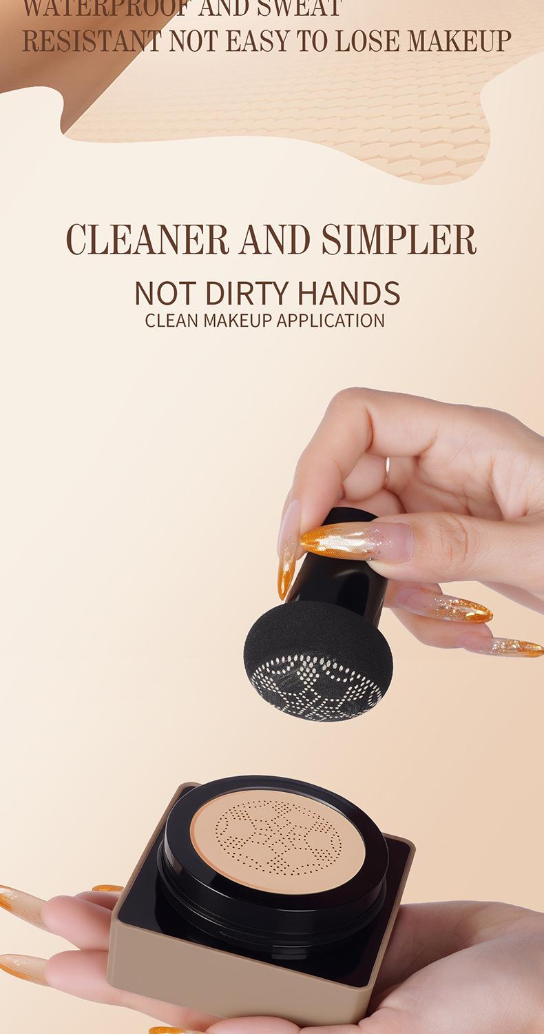 Air Mushroom Cushion BB Cream — Natural Finish, Non-Cakey, Brightening Foundation — Concealing, Long-Lasting, and Smudge-Proof