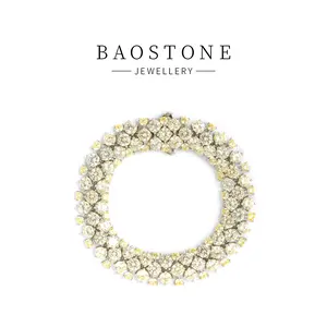 BAOSTONE Lab Created Artificial Gemstone 925 Silver Bracelet-GONDEN GLOW-#S207