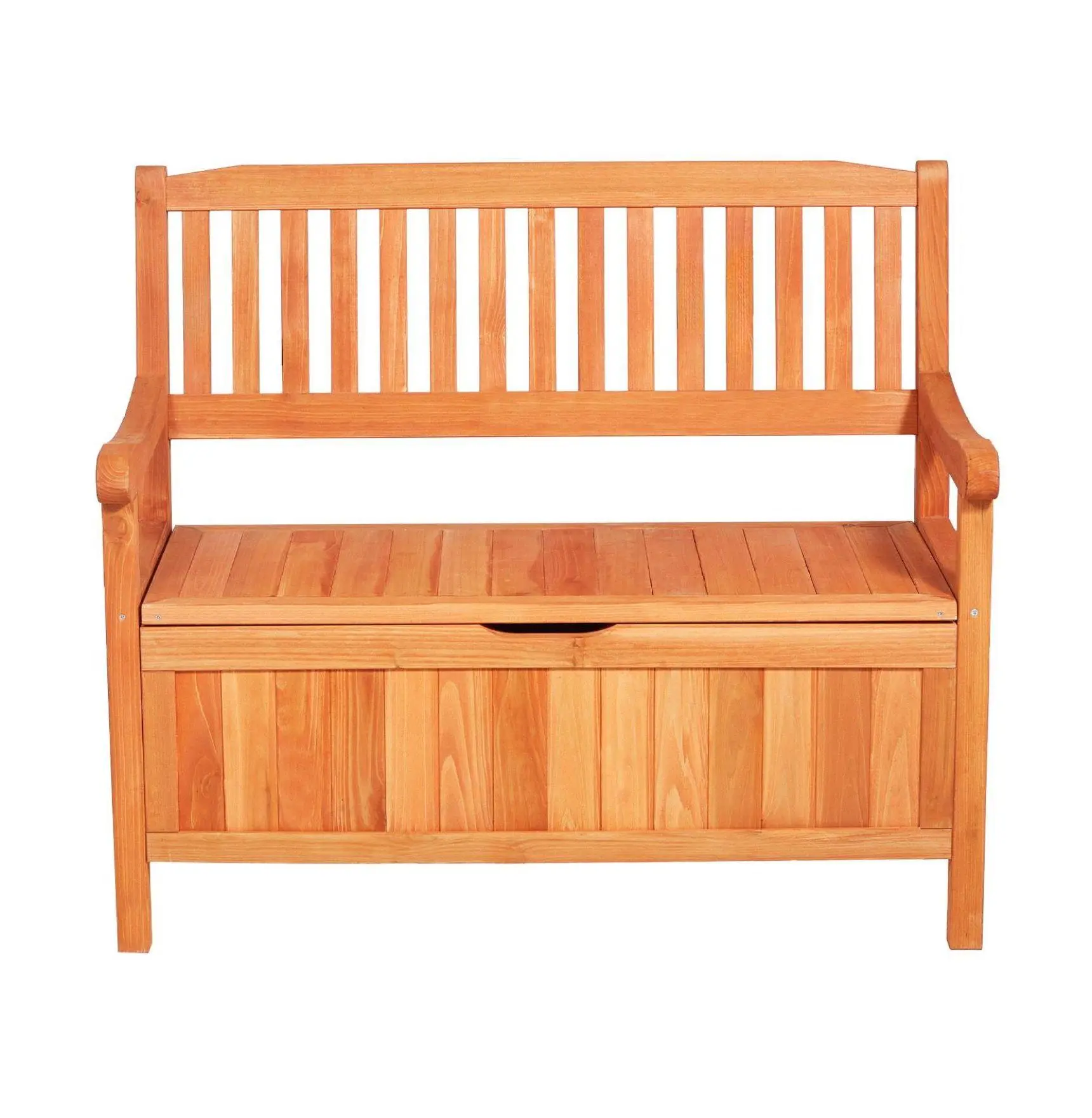 Outdoor Storage Bench, 2-Person Cedar Bench with 33 Gallon Storage, Weatherproof Patio Deck Box, 705lbs Capacity, Garden Seating with Side Handle Default
