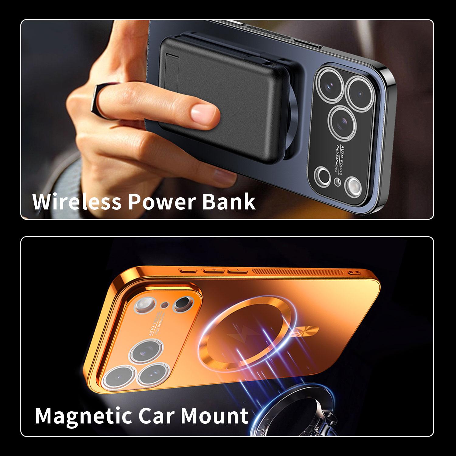 Plating Magnetic MagSafe Case for iPhone 17 16 15 14 13 Pro Max Wireless Charging Shockproof Cover