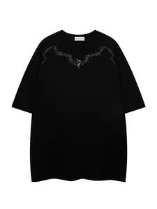 Men's Thorn Print Round Neck Tee, Casual Style Tee, Loose Casual Comfy Fashion Half Sleeve Crew Neck T-shirt for Summer, Men's Top for Daily Wear
