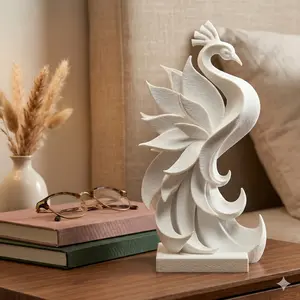 Peacock Figurine, Sweeping Bird Model, Minimalist Wildlife Decor, Modern 3D Printed Art