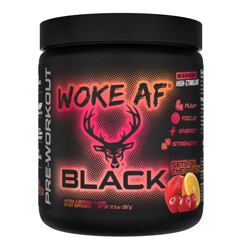 Woke AF BLACK Edition Pre-Workout | 333mg Caffeine, Fulvic Minerals, Triple Stimulant | Fitness Supplement