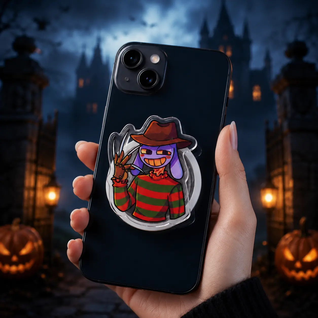 Jax Inspired Halloween MagSafe Phone Grip - 2D Magnetic Holder & Kickstand - Cute Spooky Gift