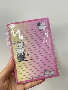 Rayne & Relaxation Large Kitty Notepad A6 Size Creative Notepads for Notes or Recipes with Adorable Cat Design