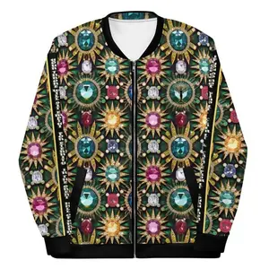 RAJ ROYAL THRONE UNISEX BOMBER JACKET MULTI BLACK COLORWAY