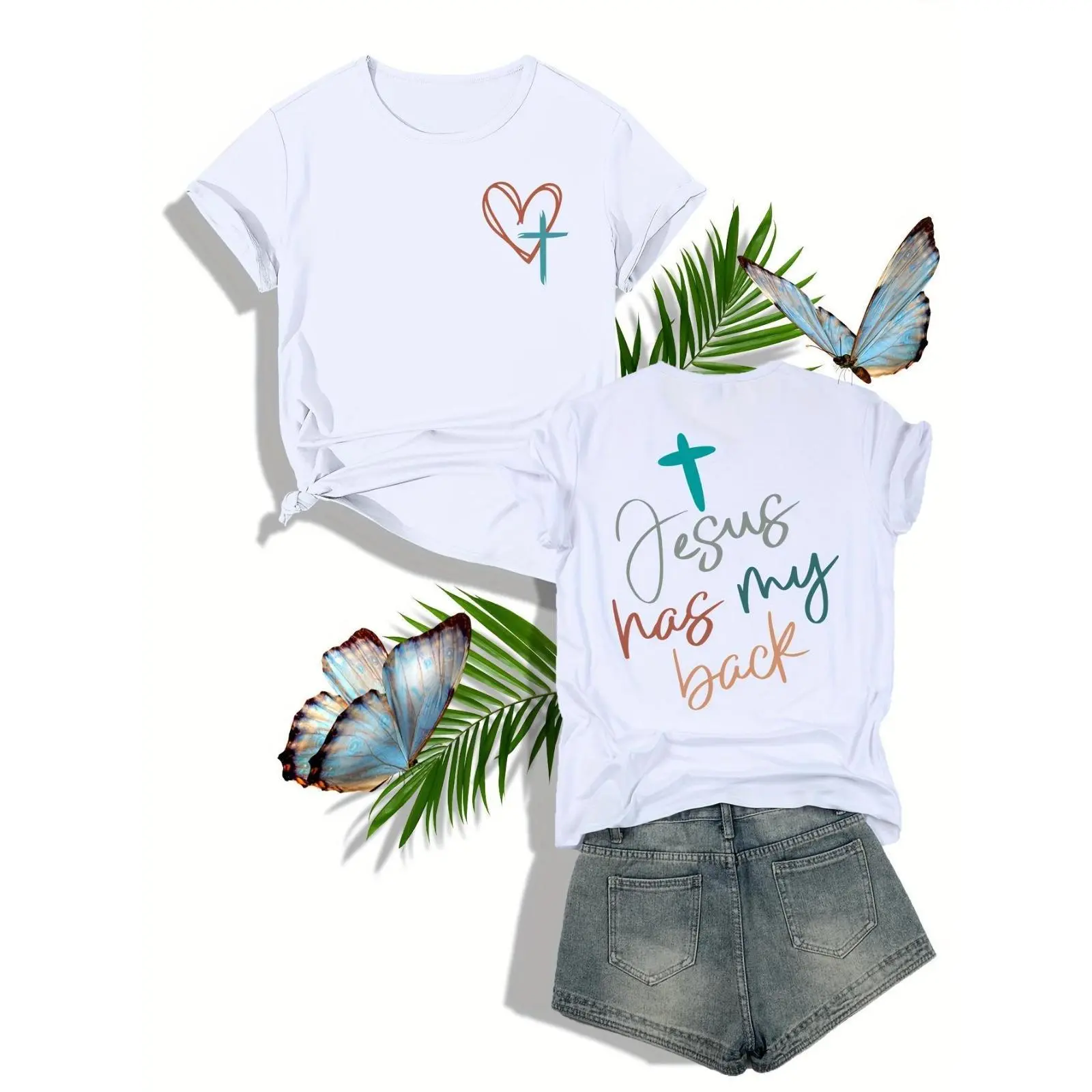Monogram Photographic Print True Unisex Cut 100% Cotton Short Sleeve Crew Neck Sports Top - Casual Everyday Tops, Industry-Leading Printing, All Seasons Wear