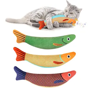 Cat Toy Catnip 3D Simulation Fish Goldfish Kitten Toys Pillowfish Interactive Sounding Cat Chew Bite Plush Toys Cat Supplies #JJL
