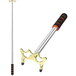 Pool Cue Snooker Stick Pool Table Accessories Retractable Billiards Cue Rest with Removable Brass Bridge Head