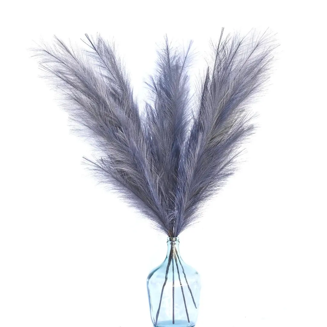 HomeWinner 45 inch Tall Faux Pampas Grass Decor, Large Artificial Black Pompous Grass Bulk, Long Fake Pompas for Floor Vase Filler, Wedding, Baby Shower, Home and Boho Decor Decorative  Decoration Room Ornaments Centerpiece Plant Flower Fruit