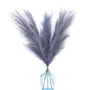 HomeWinner 45 inch Tall Faux Pampas Grass Decor, Large Artificial Black Pompous Grass Bulk, Long Fake Pompas for Floor Vase Filler, Wedding, Baby Shower, Home and Boho Decor Decorative  Decoration Room Ornaments Centerpiece Plant Flower Fruit