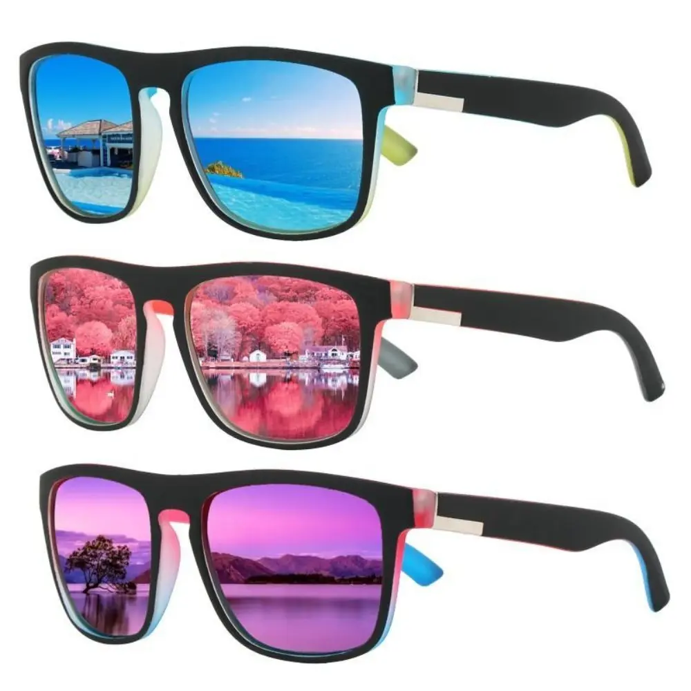 3-Pack Retro Square Polarized Sunglasses for Men & Women, Full Rim Nylon Frame Casual Eyewear with UV400 Protection for Driving & Sports, Casual Sunglasses, Sunglasses For Women backtoschool