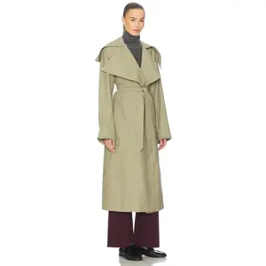 MORE TO COME Casie Trench Coat in Sage