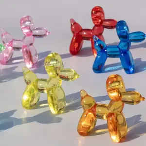 10pcs/20pcs Acrylic Mini Balloon Dog Sculpture Charms, Random Mixed Colors, DIY Craft Accessories For Baking, Vase Fillers, And Creative Projects, DIY Craft Supplies, Playful Design, Glossy Finish, Decorative Objects