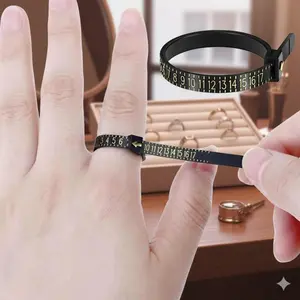 Portable Ring Sizer Tool for Wedding Bands, Accurate Jewelry Finger Size Measurer with US/EU Size Chart, Compact Ring Size Gauge for Engagement Rings, Bridal & Groom Jewelry Fitting Accessory
