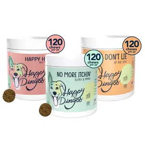 Happy Dingos Daily Core Trio – Allergy, Joint & Multivitamin Dog Supplements Bundle, 3-Product Set