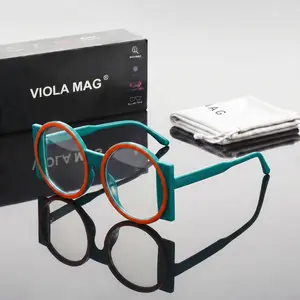 Vintage Round Reading Glasses for Men and Women, Fashion Blue Light Blocking Resin, Multiple Prescriptions Available, Anti Eye Fatigue Computer Glasses