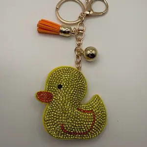 Rhinestone Covered Yellow Ducky Keychain/Bag Charm