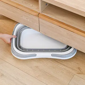Foldable Bath Basket Household Wall-Mountable Storage Basket Plastic Bathroom Laundry Basket for Easy Organization