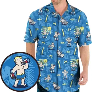 Fallout "Nuclear Summer" Hawaiian Shirt – Funny Tropical Beach Party Tee, Retro Gaming Button Shirt, Gamer Gift For Men, FalloutFan Apparel