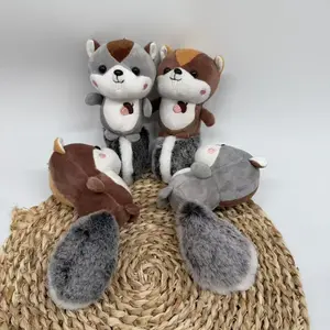 18cm Mini Kawaii Squirrel Toy, Multicolor Fur Plush Doll, Soft PP Cotton Filled Table Companion, Perfect Gift for Girlfriend, Soft Stuffed Animals