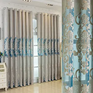 European Style Jacquard Embroidered Chenille Curtains, Heavy Curtain, Heat Insulation Sunshade Drapes, Luxury European Design Window Decorations