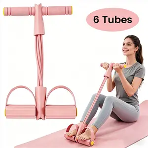 Multifunction Pedal Resistance Band, Elastic Pull Rope Fitness, Pedal Resistance Bands with Handles Upgraded 6-Tube Natural Rubber, Home Gym Arm & Waist Training Pedal Band, Exercise Sit-up, Yoga, Abdominal Training, puller, summervibes