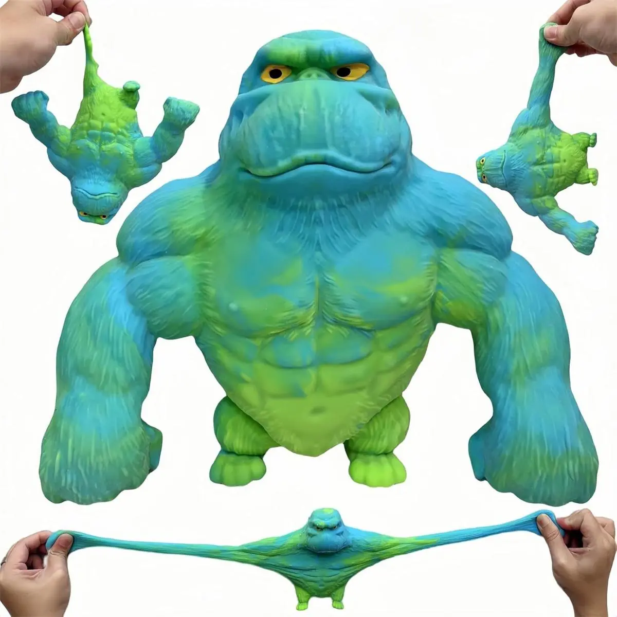 Squishy Monkey Toy Stretchy Glue-Sand Filled Rubber Gorilla Elastic Stretchable Autism Decompression Toy Adults Children