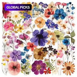 Flower Pattern Sticker, Clear Embossed Plant Material Series Sticker, Decorative Sticker for Scrapbooking, Journaling, Gift Wrapping, Handmade Crafts #GLOBAL PICKS