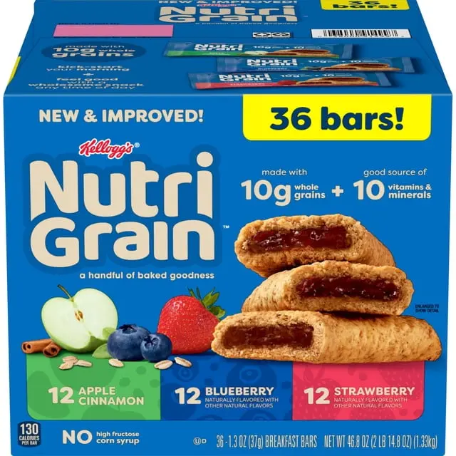 Nutri-Grain Bars Variety Pack, 1.3 oz., 36 pk. Nutri-Grain Bars Variety Pack, 1.3 oz., 36 pk.