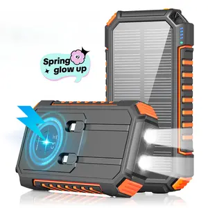 Solar Charger Power Bank 22.5W Fast Charging Portable Phone Charger, USB C PD External Battery Pack with 3 USB Outputs for Cellphone Tablet