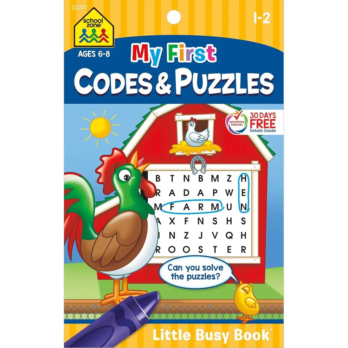 School Zone My First Codes & Puzzles Workbook: 48 Pages, 1st Grade, 2nd ...