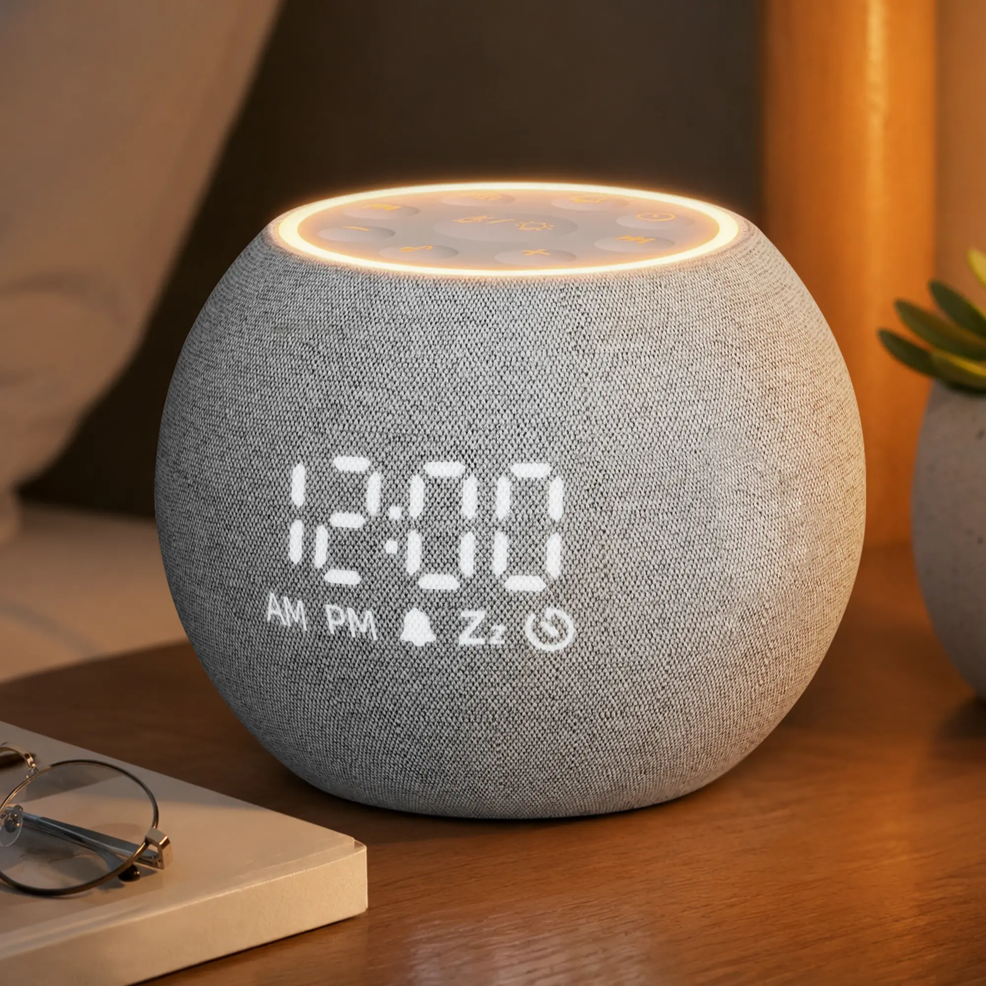 Sound Machine Alarm Clock for Bedroom – White Noise Machine with Soothing Sleep Sounds, Gentle Wake-Up, Dimmable LED Display & Night Light, Plug-in Bedside Sleep Aid