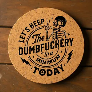'Lets Keep it to a Minimum' Cork Coasters for Drinks (6 Pack)