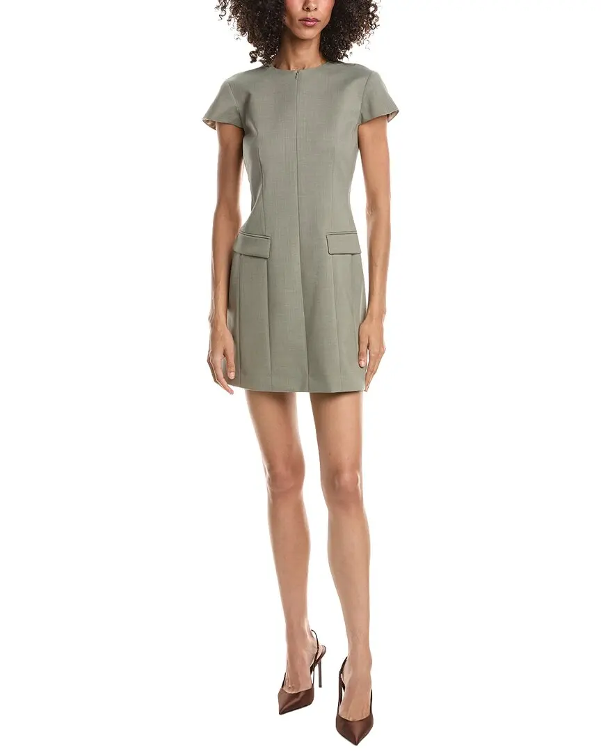 Theory Tailor Zip Wool-Blend Mini Dress