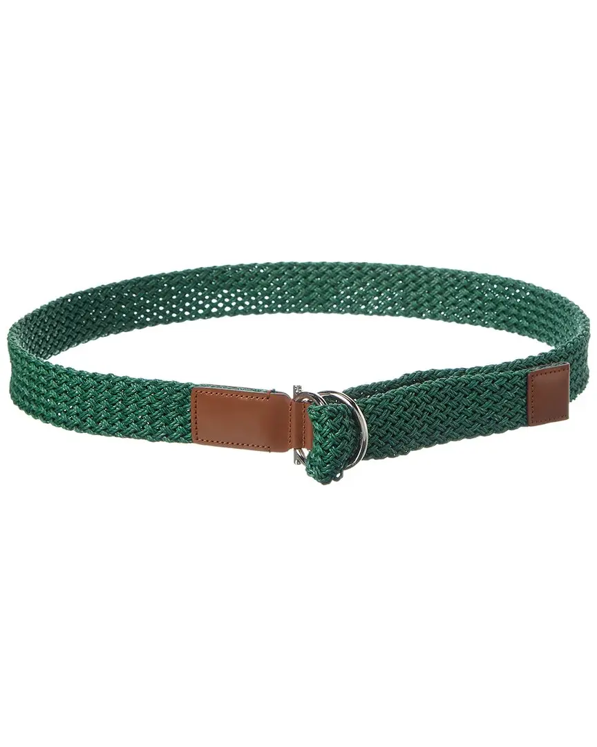 Ferragamo Woven & Leather Belt