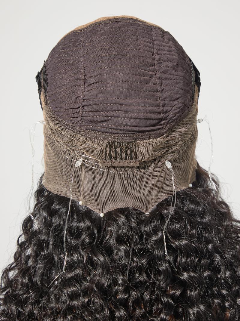 Luvme Water Wave 360 Lace Frontal Put On&Go Wig Invisi Strap Snug Fit Pre-Bleached Knots Pre-Pluck Natural Hairline Pre-Cut Lace 100% Human Hair Wig--Small Head Friendly