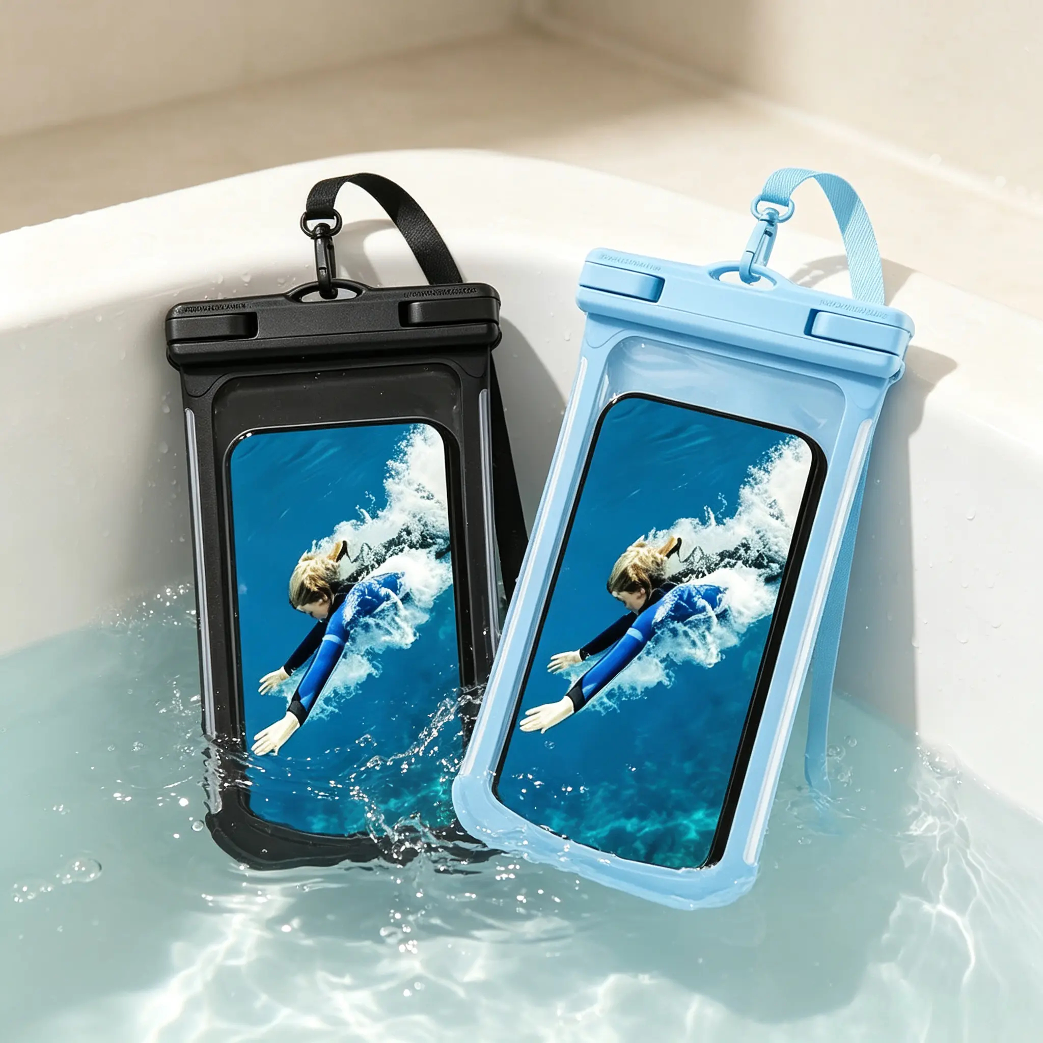 Floating Water-Resistant Phone Case - Bathroom Gadget for Pool, Beach, Enjoy Water Activities, Safe for Submersion