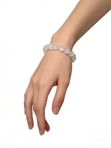 Transparent Jade Bracelet, Elegant Lucky Charm, Perfect for Daily Wear, Bohemian Style Transparent Crystal Bracelet