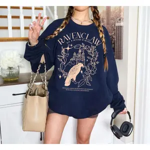 Vintage Ravenclaw House Harry Potter Sweatshirt, Hogward Wizard School T-Shirt, Fantasy Wizard Shirt, Custom Wizard Houses Shirt, Magic Wizard Sweatshirt