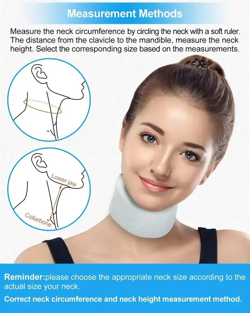 Large Soft Foam Neck Brace for Sleeping, Cervical Collar for Neck Pain Support, Spine Pressure Relief & Universal Stable Wrap