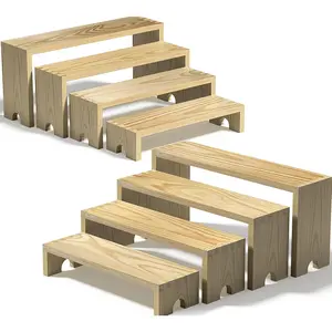 2 Set Wooden Tiered Risers Display Stands for Vendor Events,Stackable  Cupcake Display Stand,Farmhouse Decor  Dessert Table Display Set,Vendor Booth Display Items, Display Risers for Party