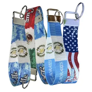 Guatemala Flag Keychain Collection - Personalized Name Nylon Key Fob - Custom Durable Wristlet Keychain