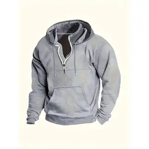 Men's Zip-Up Hoodie, Henry Collar, Long Sleeves,, Casual Fashion, Suitable for Outdoor Wear Menswear Sweatshirts Plus Size High Waist Pants Tummy Control Flare Leggings Tennis Dress with Shorts and Tie Front running Tops Khaki