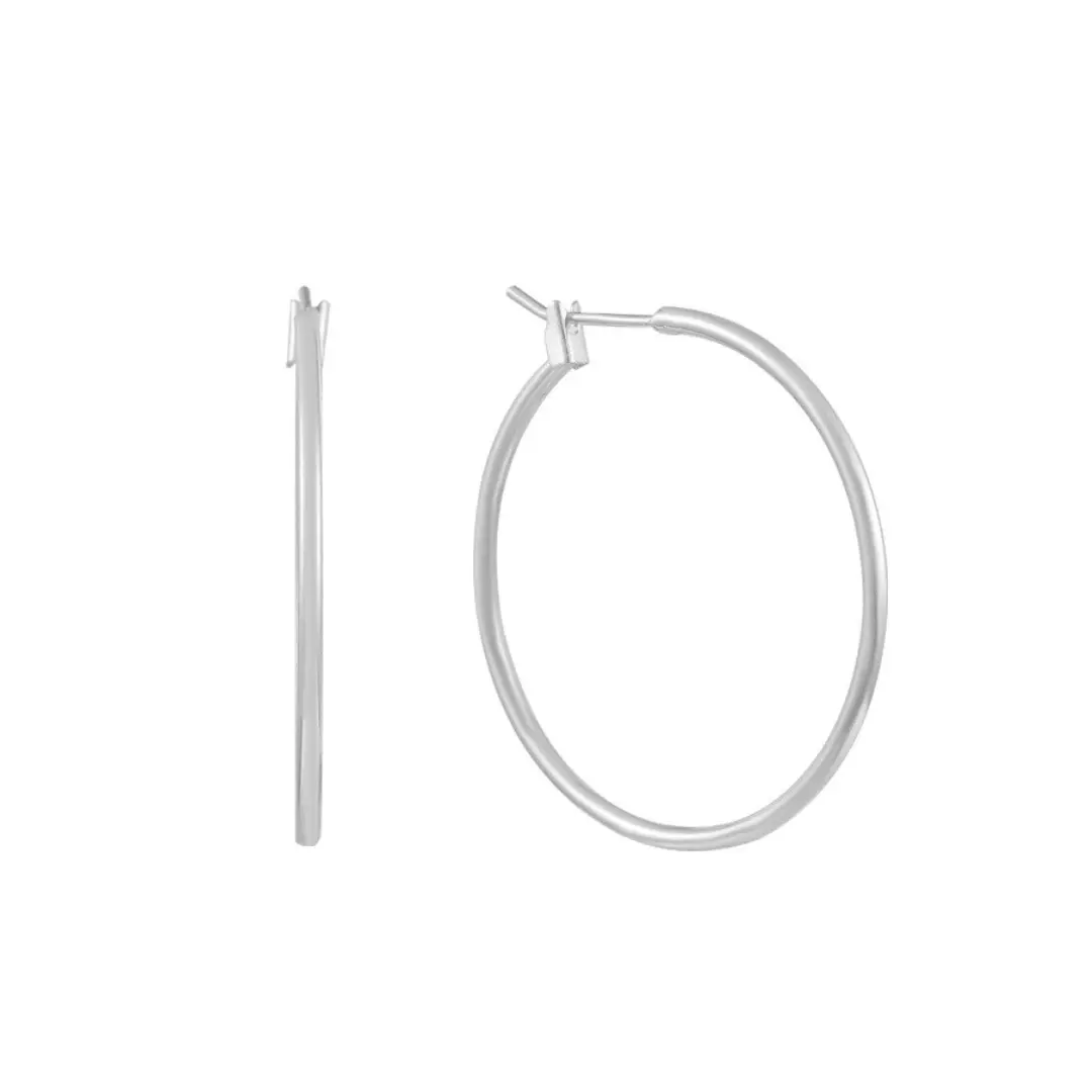 EVRY JEWELS Gold or Silver Plated Women's London Hoops