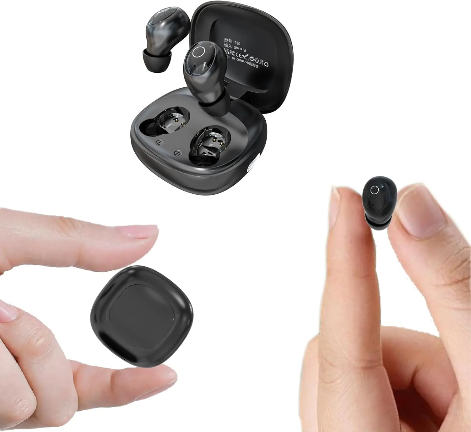 MSHUKCOE Small Invisible Mini Earbuds Wireless Bluetooth Waterproof Headphones for Sleeping Side Sleepers HIFI Music Headset ENC Noise Canceling Earphones Chargeable Stereo Audio Device summerwins