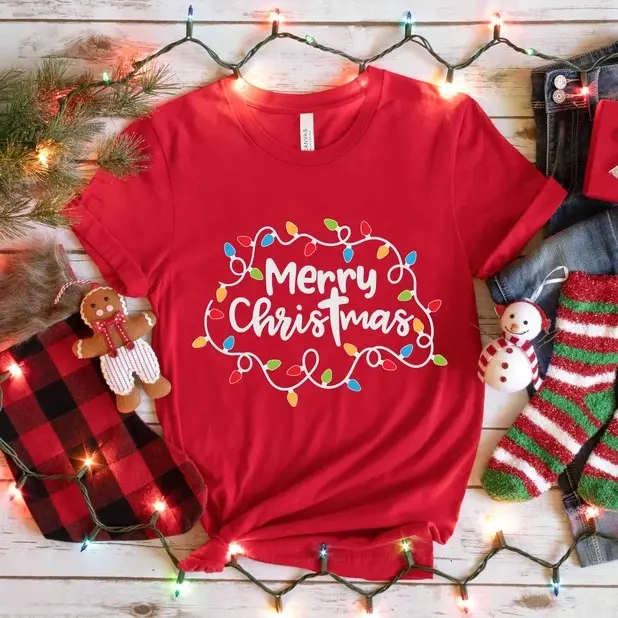 Merry Christmas T-Shirt, Christmas Lights Shirt, Christmas Lights T-Shirt, Christmas Shirt, Merry Christmas Shirt, Christmas Gift Shirt, christmas light tee, Crewneck, Sweater, Unisex Cotton Tee, Fits Top Hot Shirt